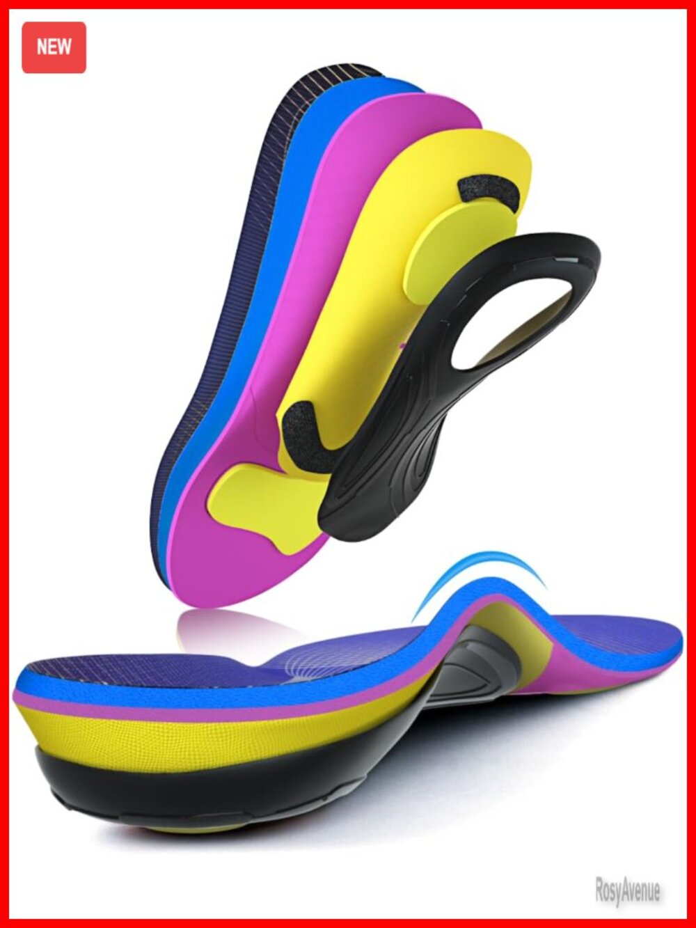 Plantar Fasciitis Insoles High Arch Support Foot Pain Relief Shoe Inserts